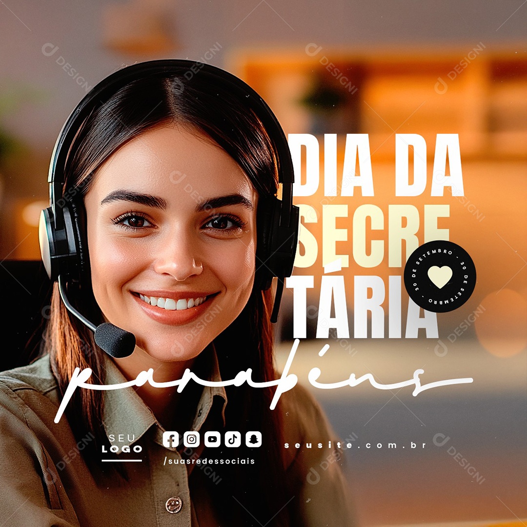 Dia Da Secretária 30 de Setembro Social Media PSD Editável