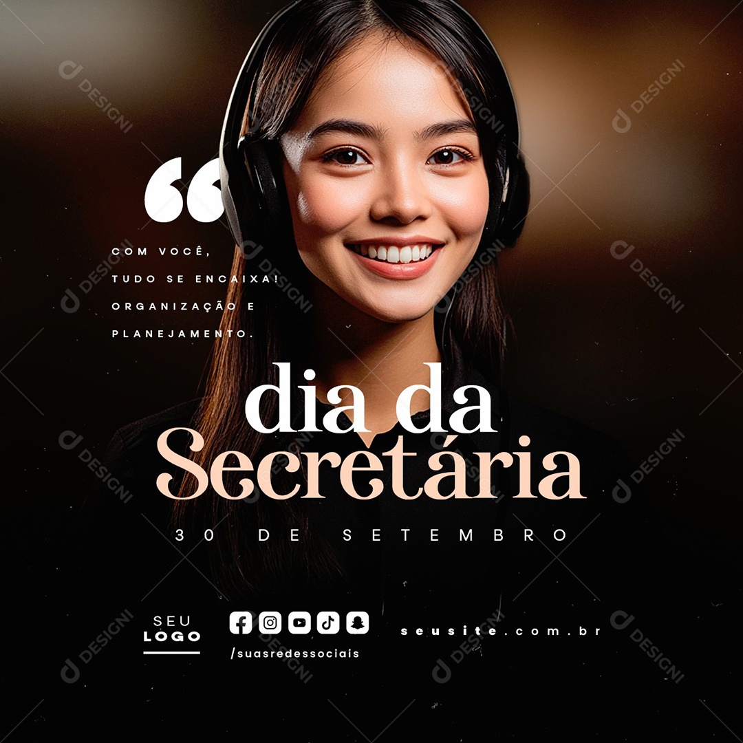 Social Media Dia Da Secretária 30 de Setembro PSD Editável