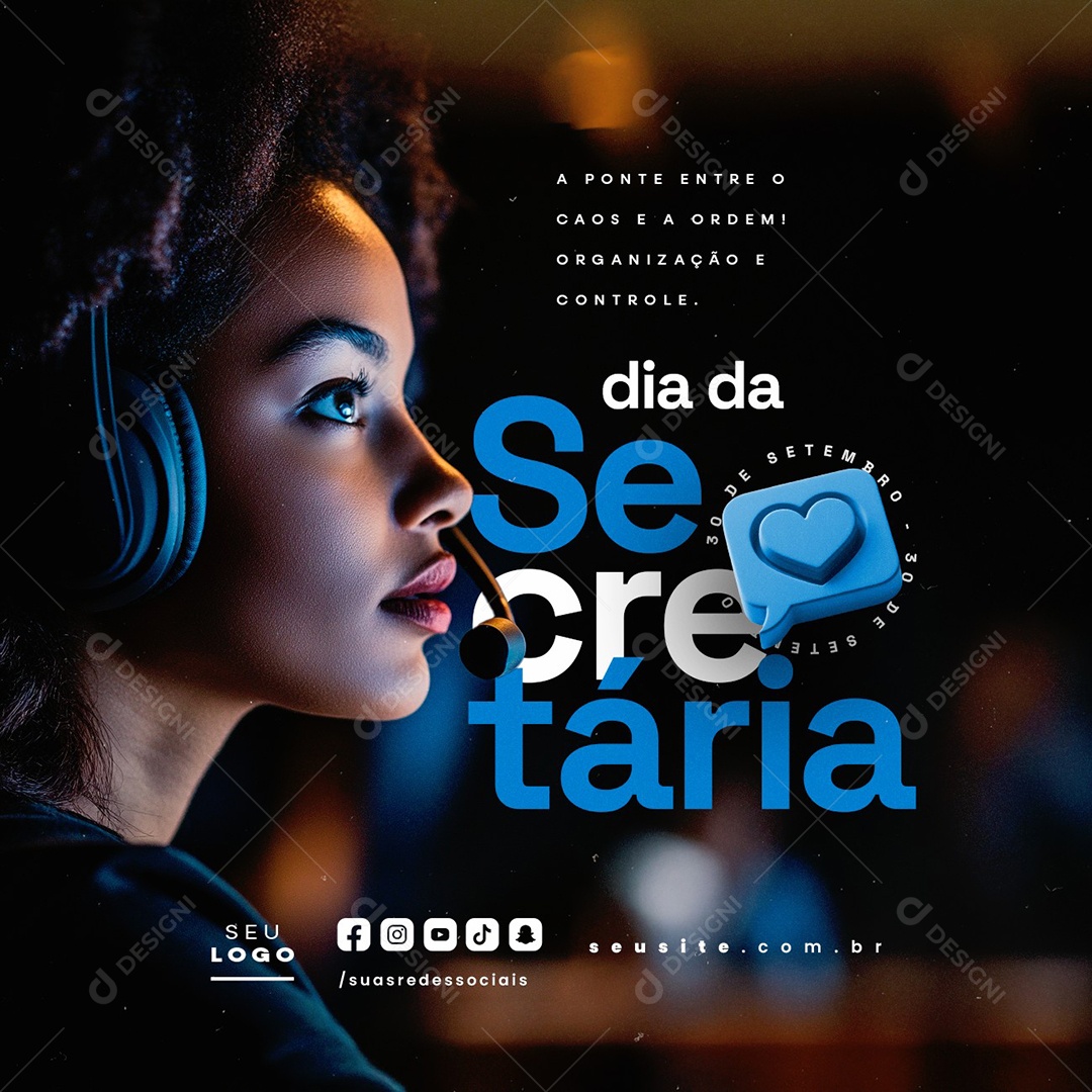 Dia Da Secretária 30 de Setembro Social Media PSD Editável