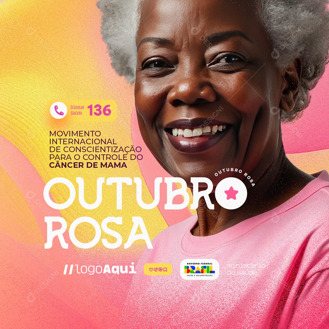 Outubro Rosa Movimento Internacional De Conscientização Social Media PSD Editável