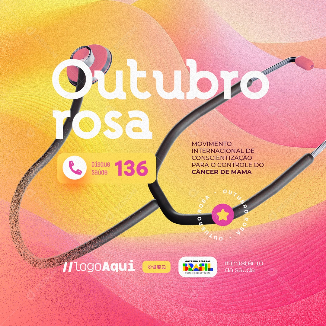 Outubro Rosa Movimento Intenacional De Conscientização Social Media PSD Editável
