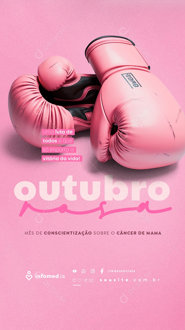 Story Outubro Rosa Uma Luta de Todos Social Media PSD Editável