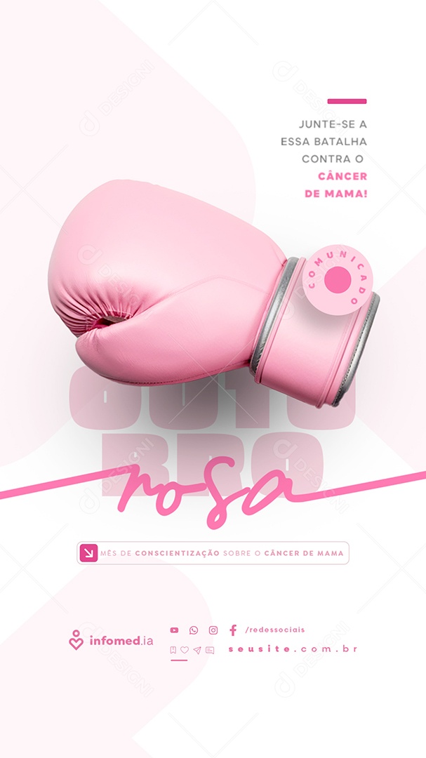 Story Outubro Rosa Junte-Se a Essa Batalha Social Media PSD Editável