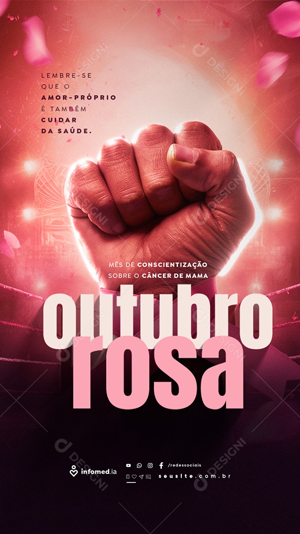 Story Outubro Rosa Lembre-Se Que o Amor-Próprio Social Media PSD Editável