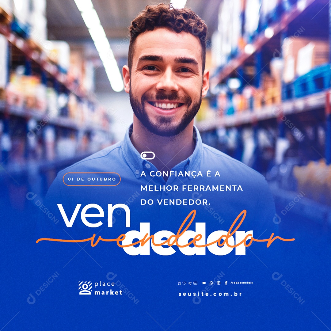 Dia Do Vendedor 01 de Outubro Social Media PSD Editável