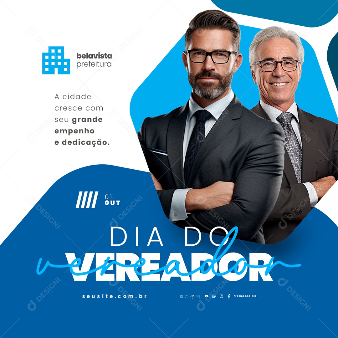 Dia Do Vereador 01 De Outubro Social Media PSD Editável