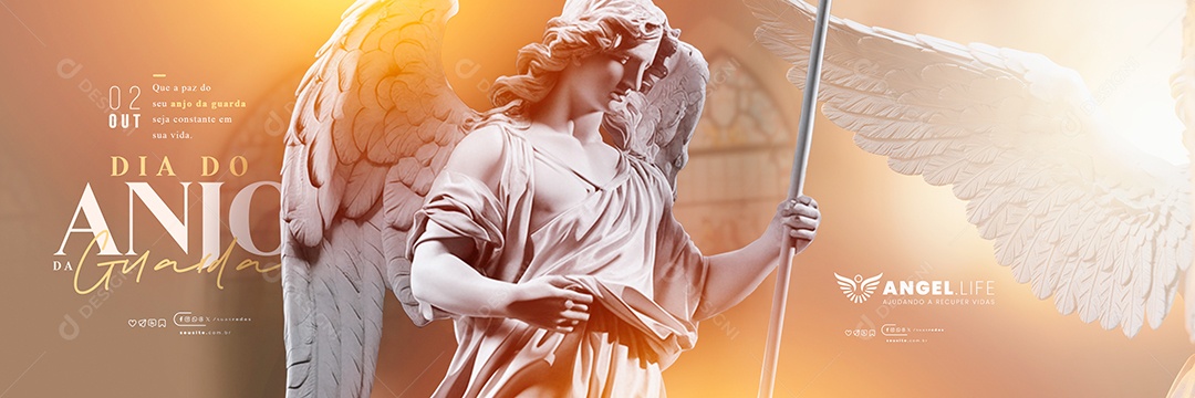 Social Media Carrossel Dia Do Anjo da Guarda 02 de Outubro PSD Editável