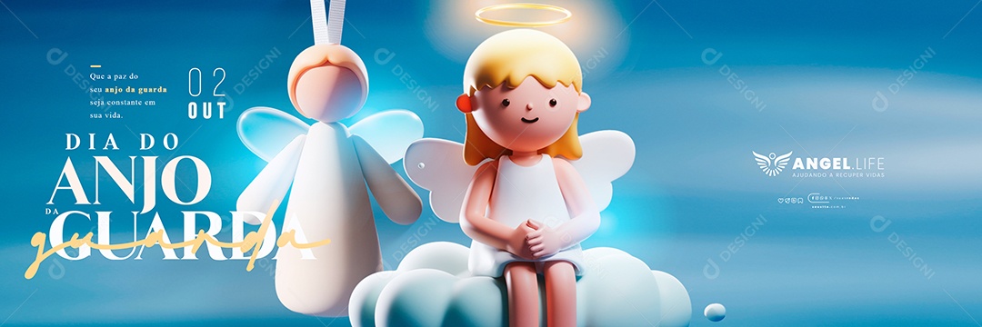 Carrossel Dia Do Anjo da Guarda 02 de Outubro Social Media PSD Editável