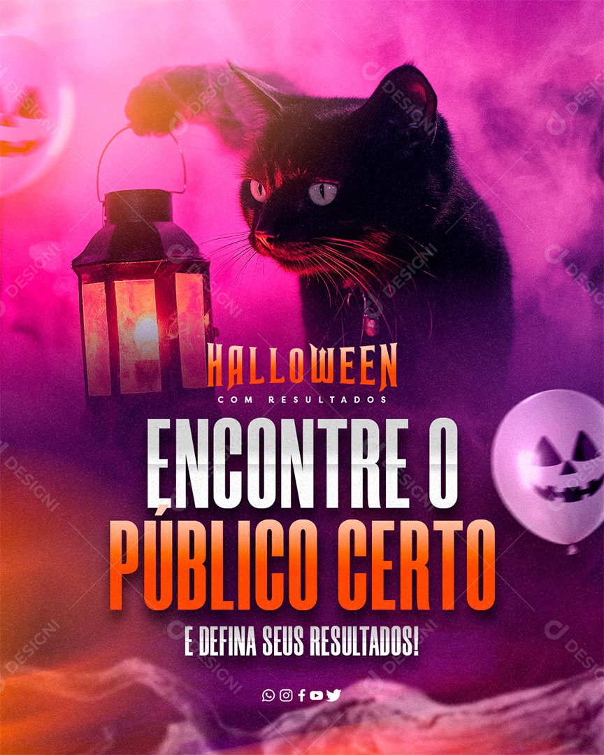Social Media Halloween Com Marketing Digital PSD Editável