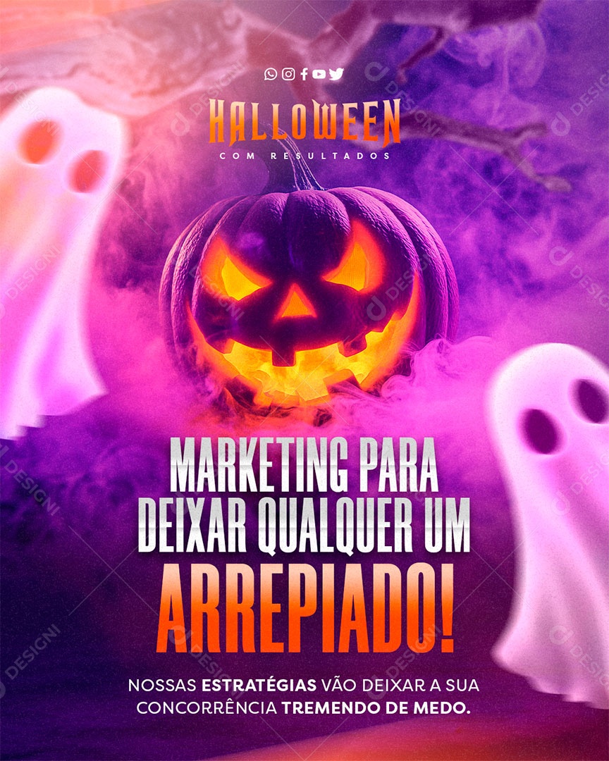 Social Media Halloween Com Marketing Digital PSD Editável