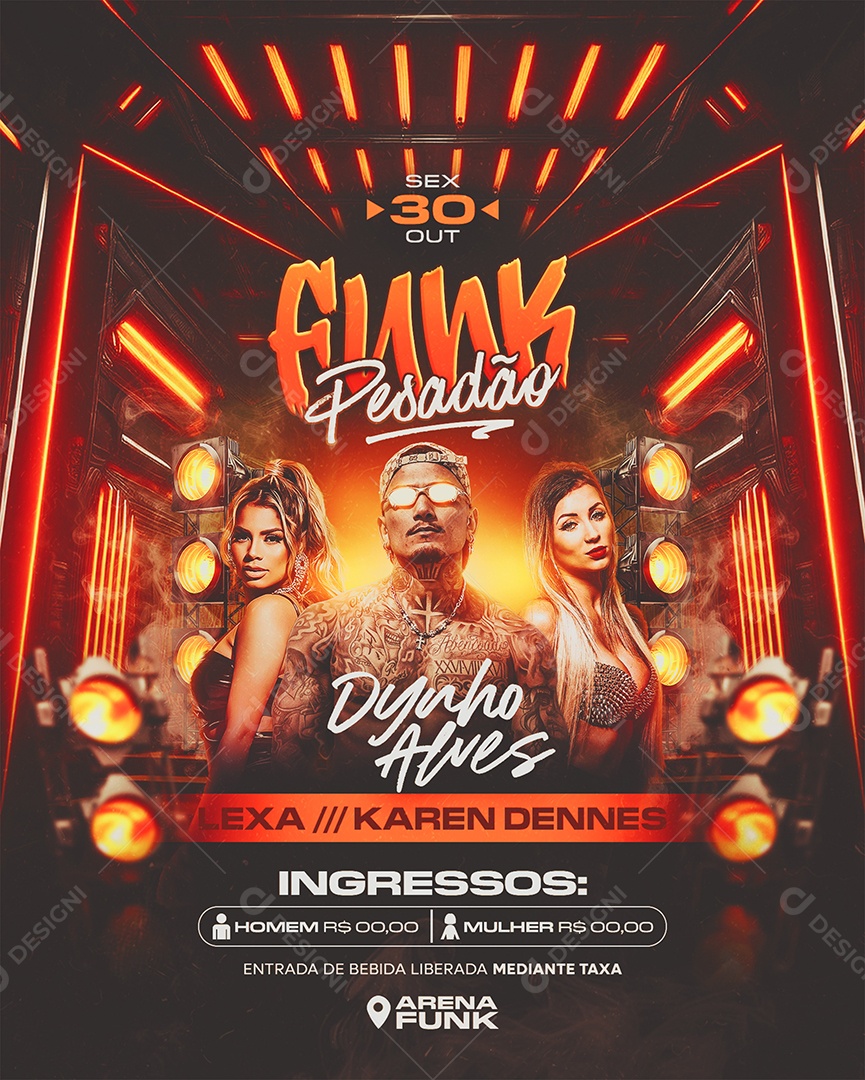 Funk Pesadão Flyer Social Media PSD Editável