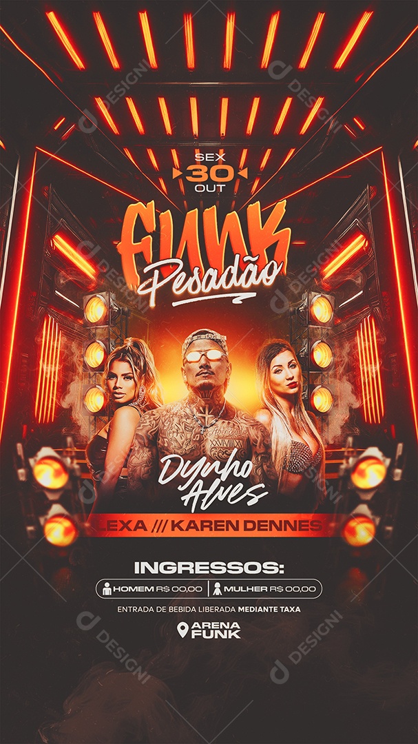 Funk Pesadão Story Flyer Social Media PSD Editável