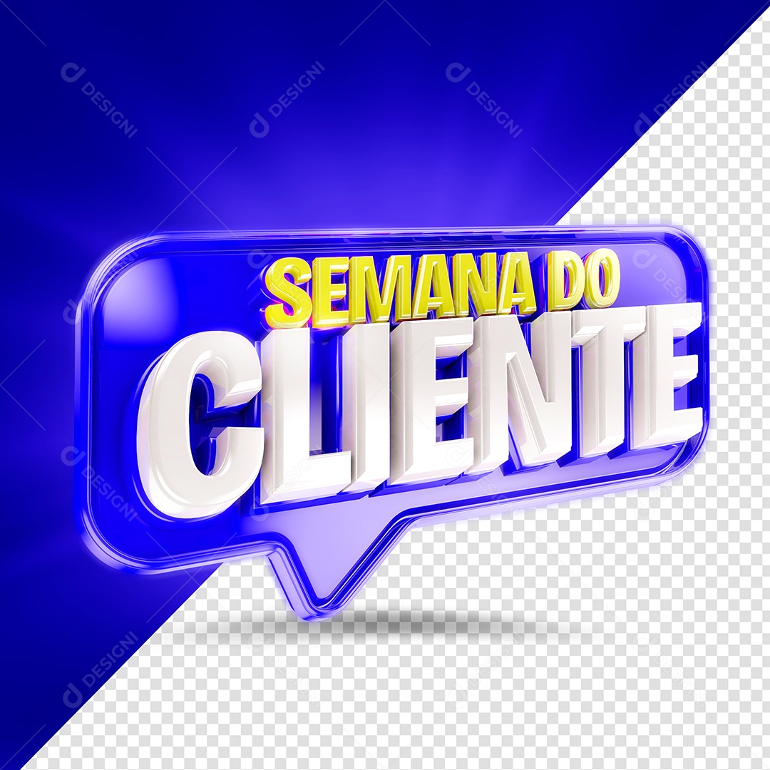 Selo 3D Semana do Cliente Para Composição PSD