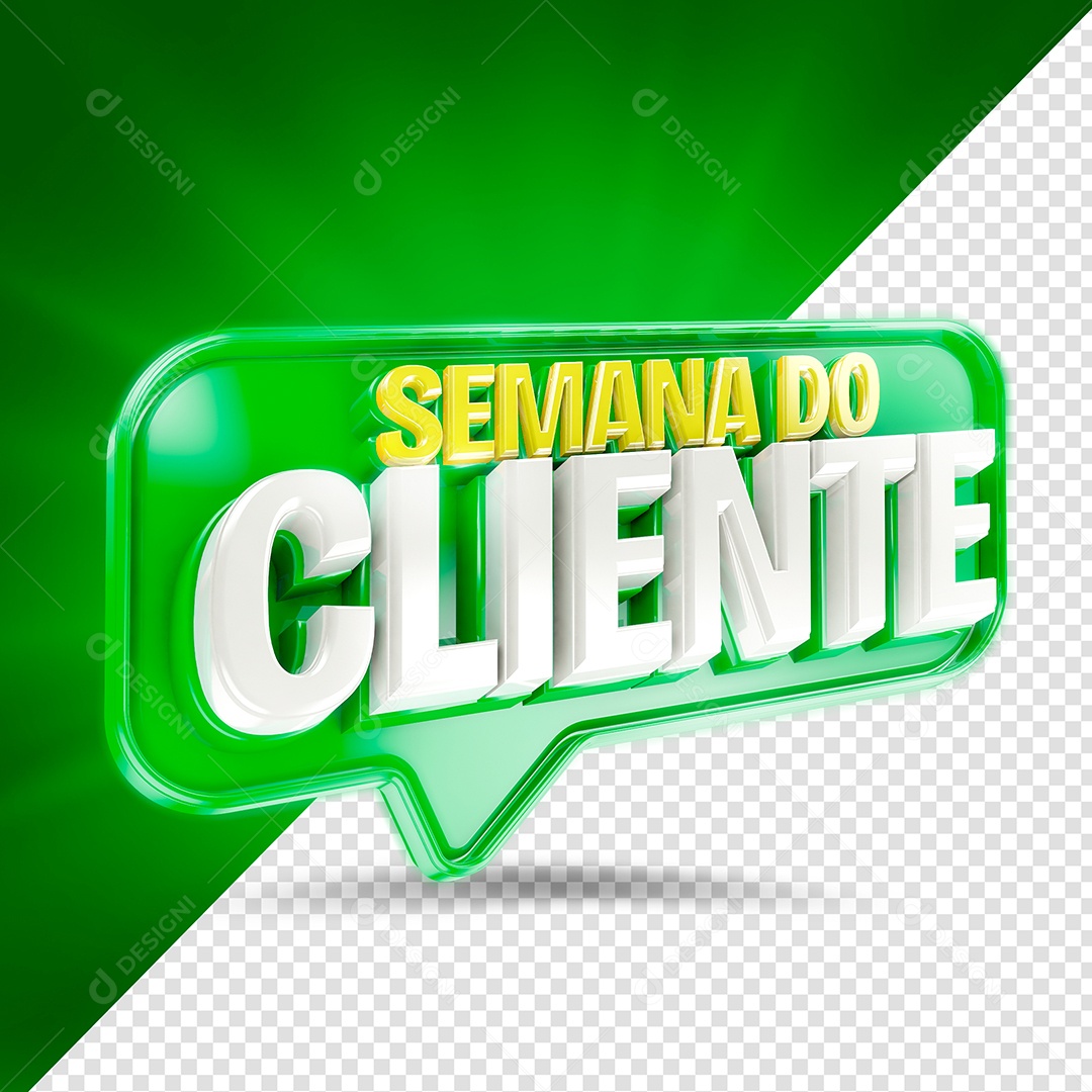 Selo 3D Semana do Cliente Para Composição PSD