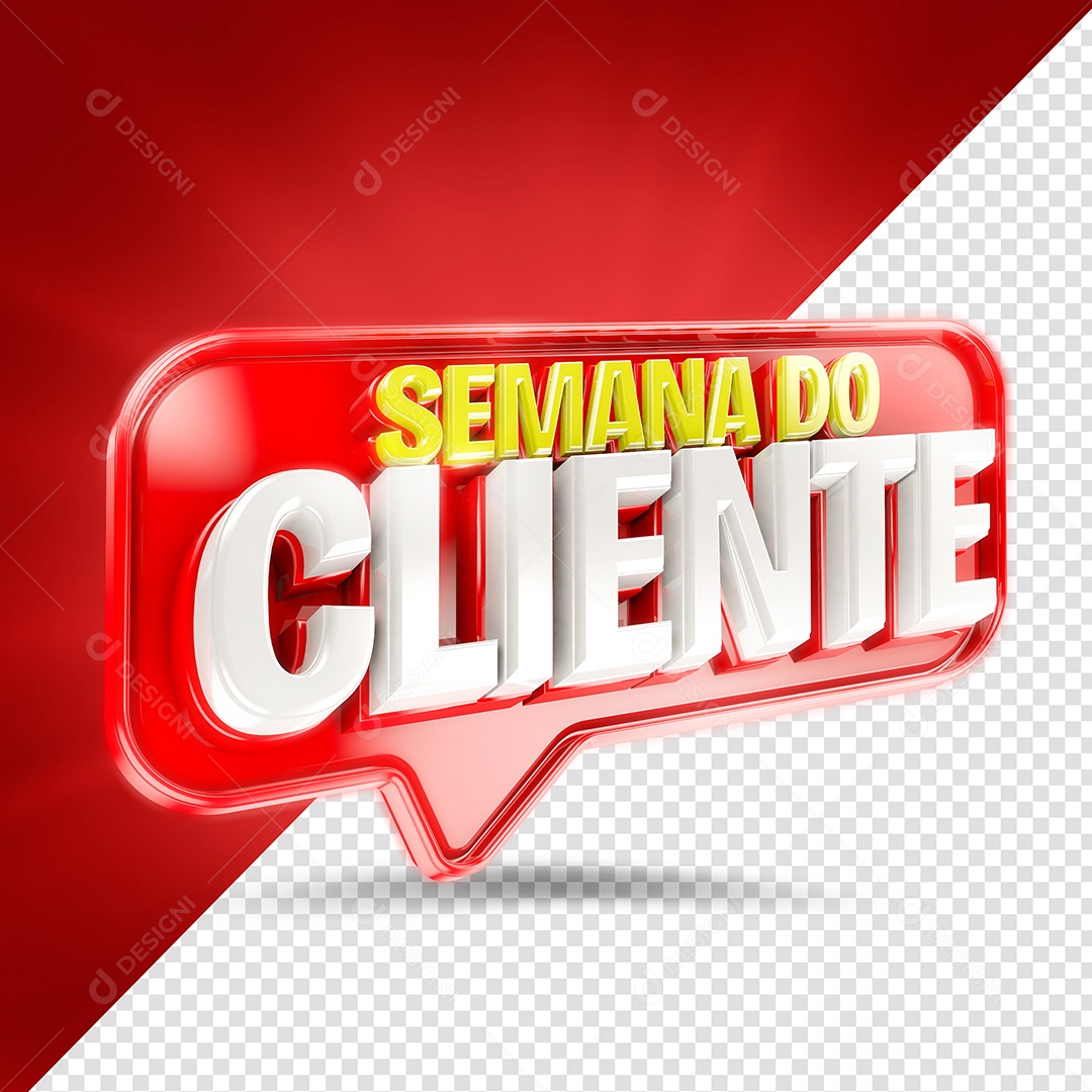 Selo 3D Semana do Cliente Para Composição PSD