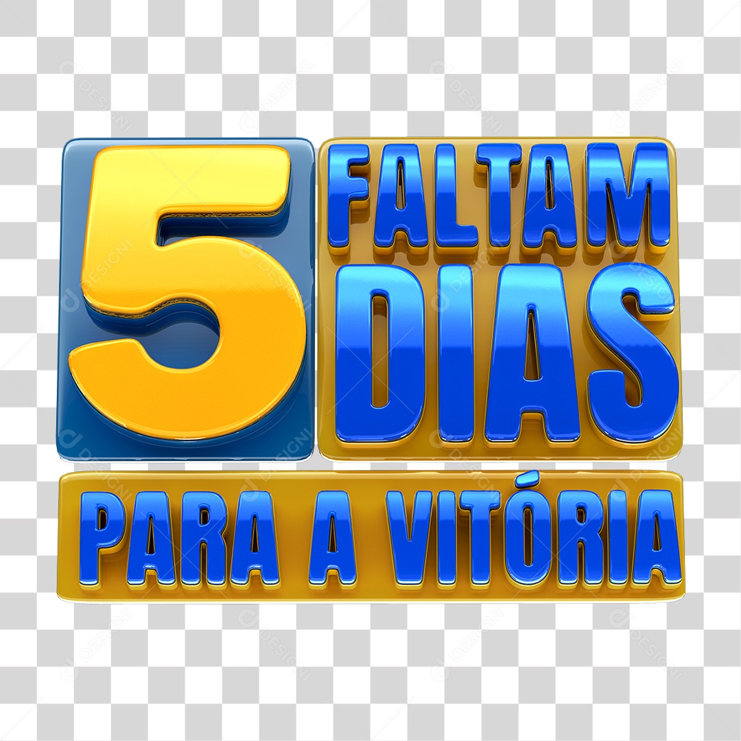 Faltam 5 Dias Pra Vitoria selo 3D Para Composição PNG Transparente