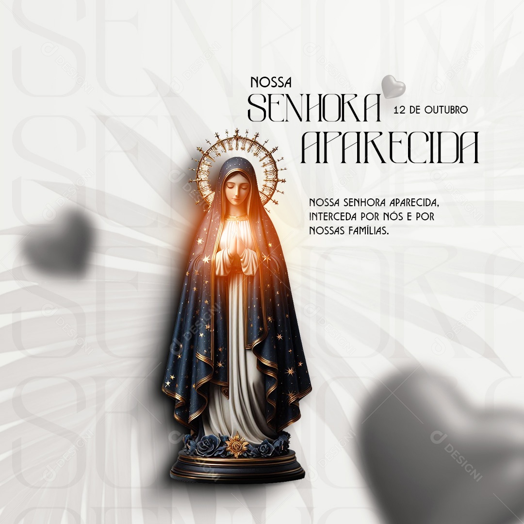 Dia de Nossa Senhora de Aparecida 12 de Outubro Social Media PSD Editável