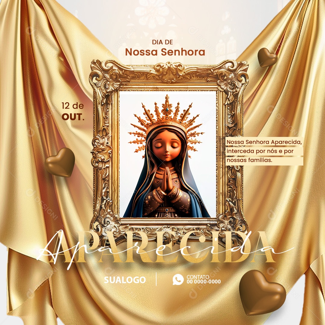 Dia de Nossa Senhora de Aparecida 12 de Outubro Social Media PSD Editável