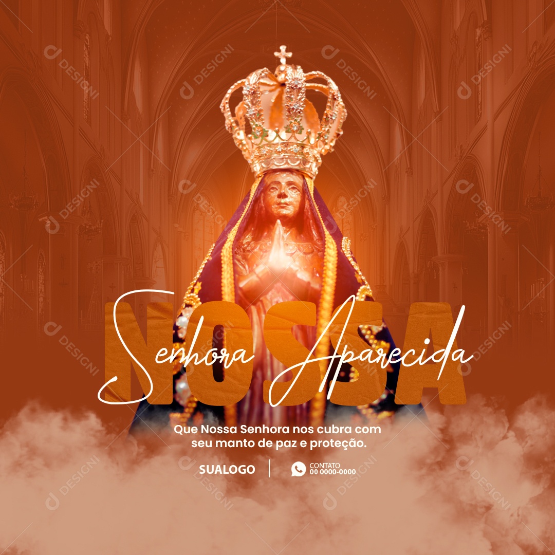 Dia de Nossa Senhora de Aparecida 12 de Outubro Social Media PSD Editável