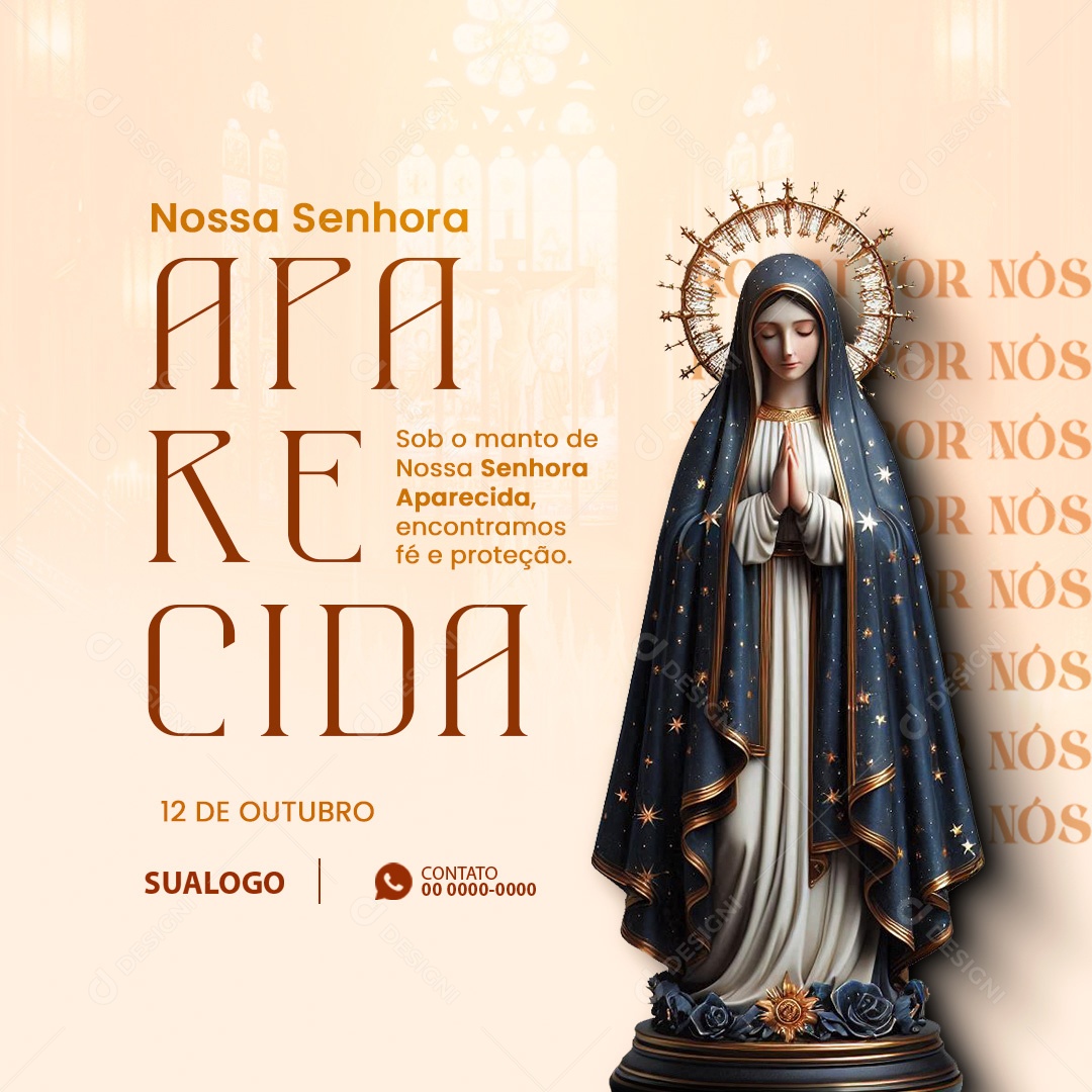 Dia de Nossa Senhora de Aparecida 12 de Outubro Social Media PSD Editável
