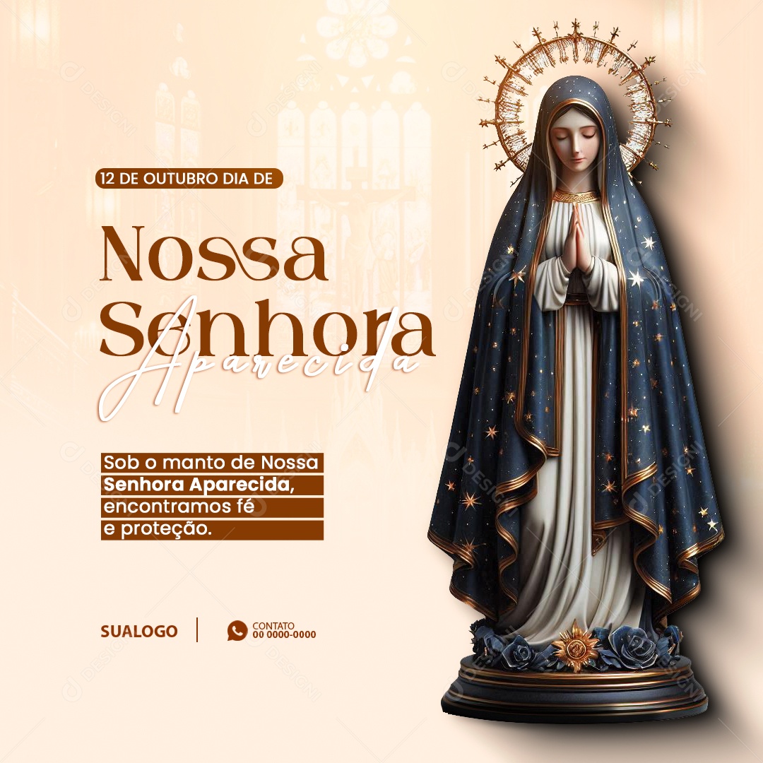 Dia de Nossa Senhora de Aparecida 12 de Outubro Social Media PSD Editável