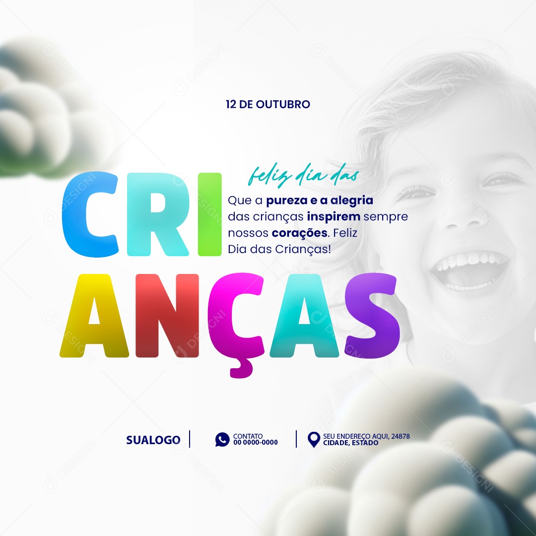 Feliz Dia das Crianças 12 de Outubro Social Media PSD Editável