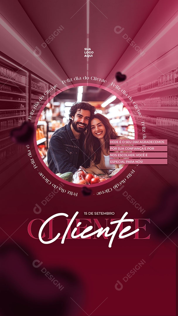 Story Dia do Cliente 15 de Setembro Parabéns Social Media PSD Editável