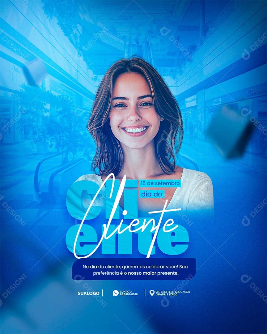 Dia do Cliente 15 de Setembro Parabéns Social Media PSD Editável