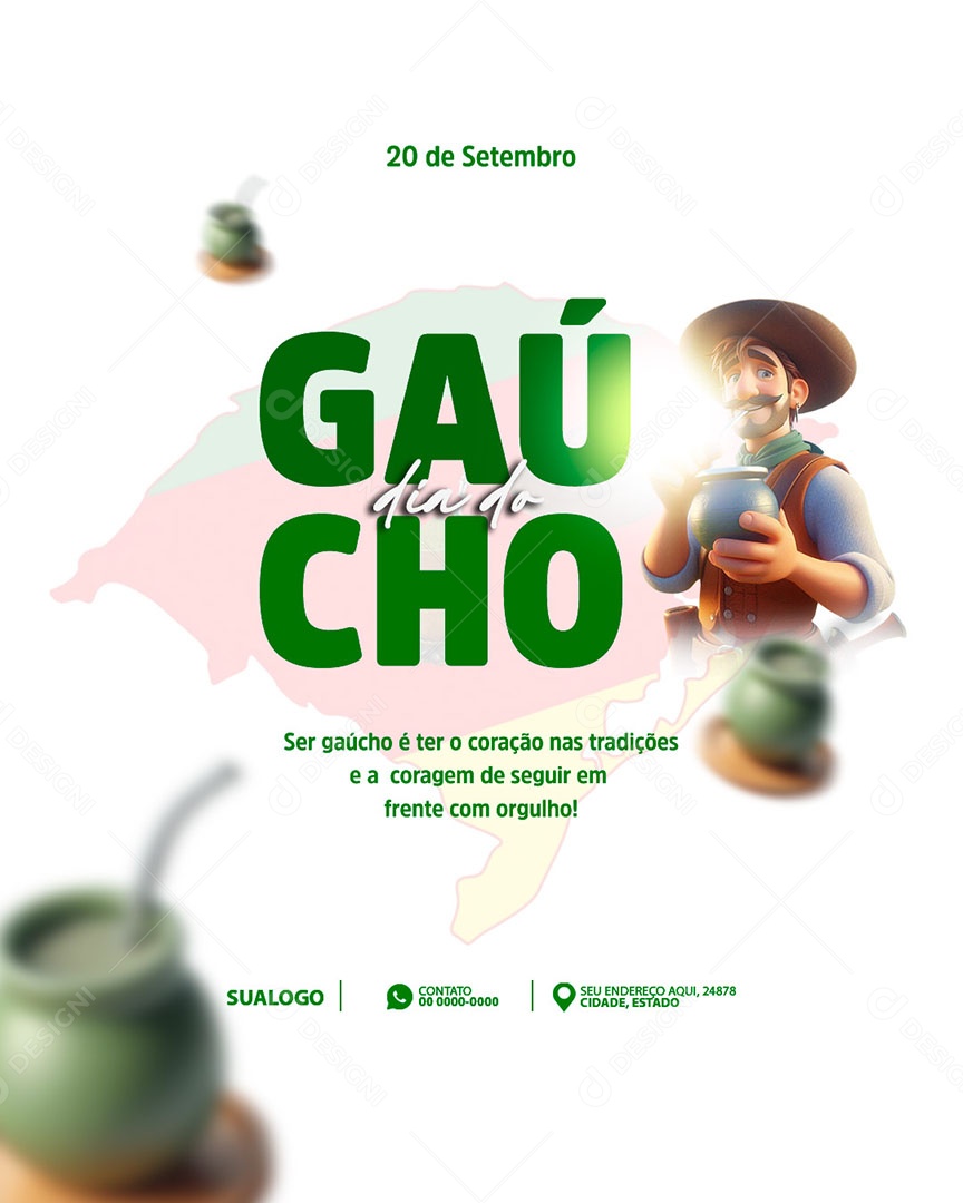 Dia do Gaúcho 20 de Setembro Social Media PSD Editável