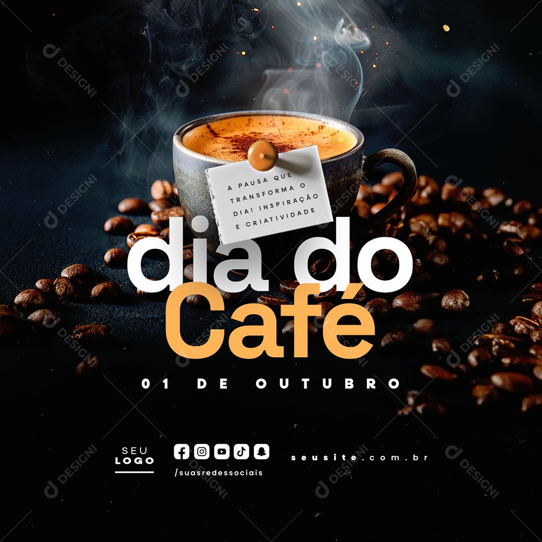 Dia do Café 01 De Outubro Social Media PSD Editável