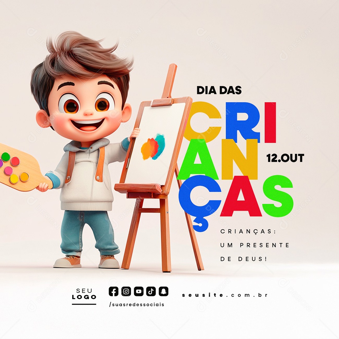 Dia Das Crianças 12 de Outubro Social Media PSD Editável