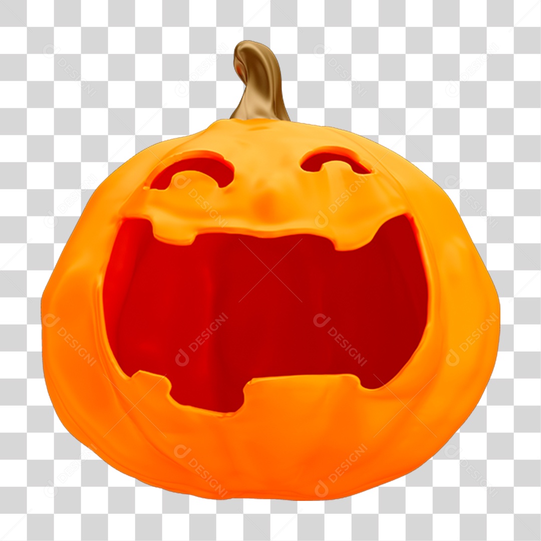 Halloween Abobóra Laranja Sorrindo PNG Transparente