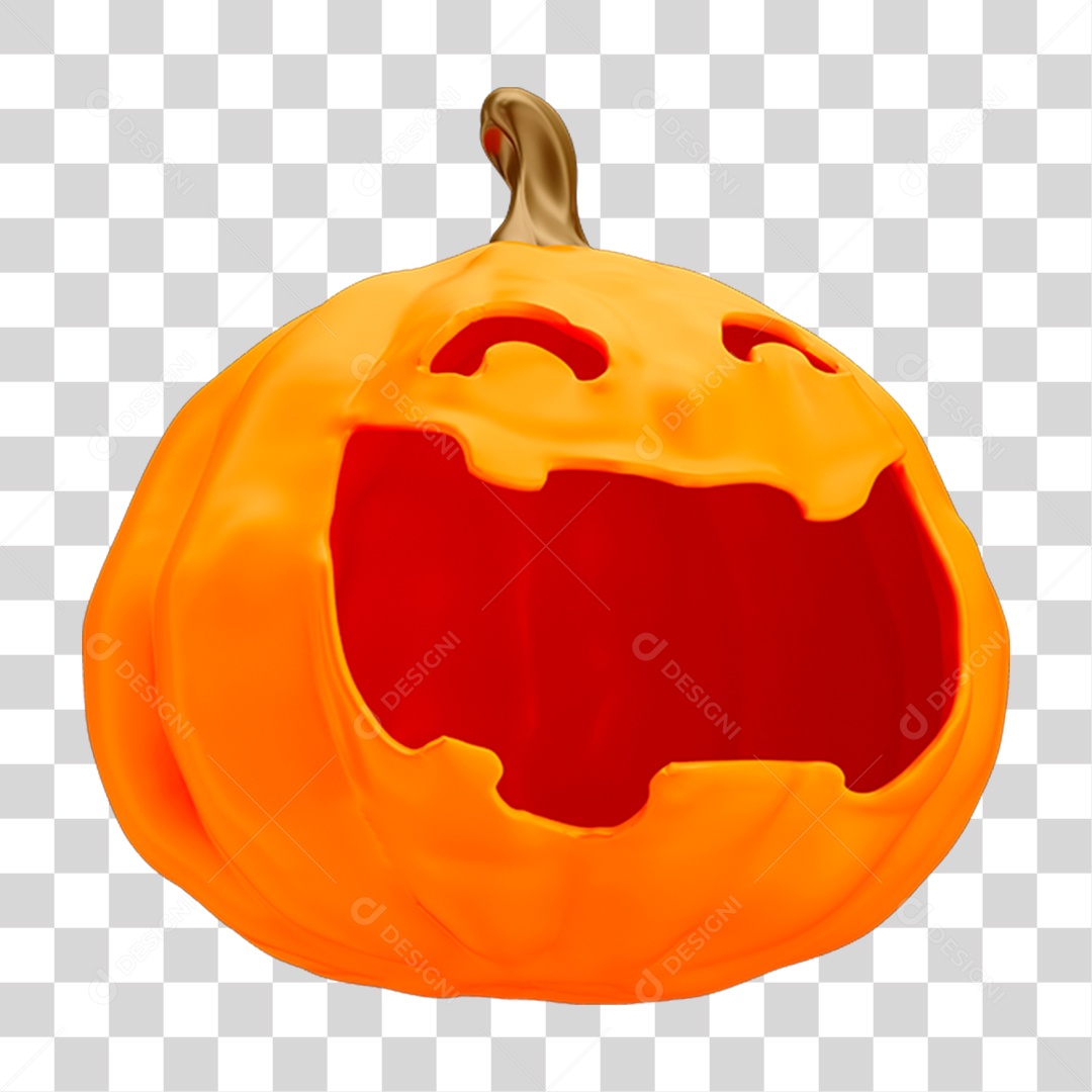Halloween Abobóra Laranja Sorrindo PNG Transparente