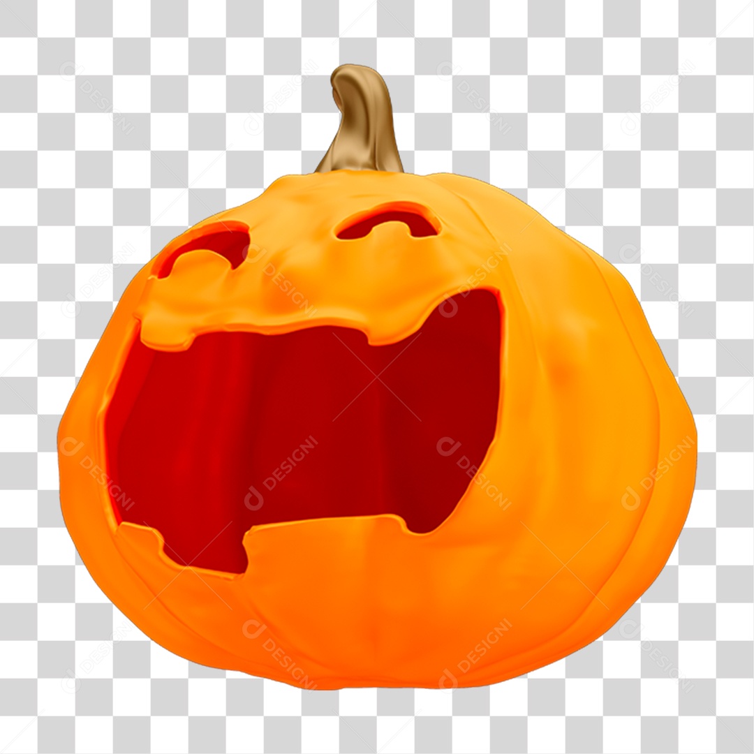 Halloween Abobóra Laranja Sorrindo PNG Transparente
