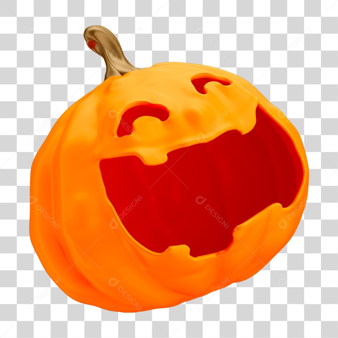 Halloween Abobóra Laranja Sorrindo PNG Transparente