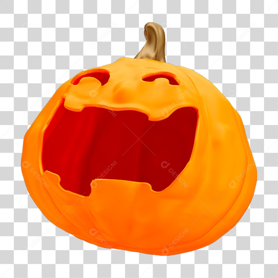 Halloween Abobóra Laranja Sorrindo PNG Transparente