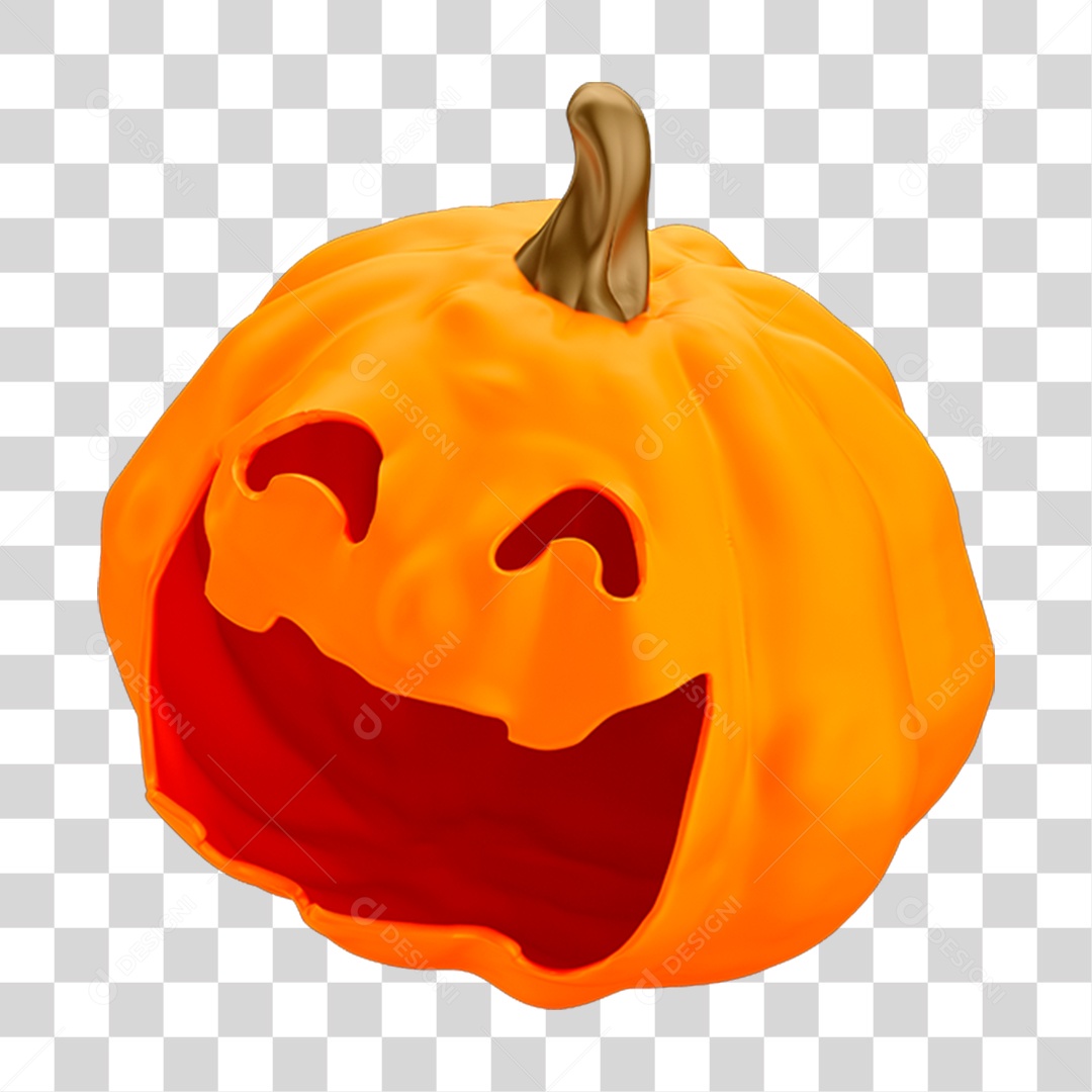 Halloween Abobóra Laranja Sorrindo PNG Transparente