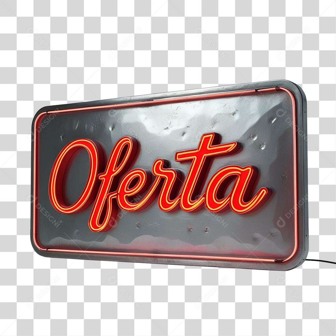 Elemento 3D Placa de Metal Oferta PNG Transparente
