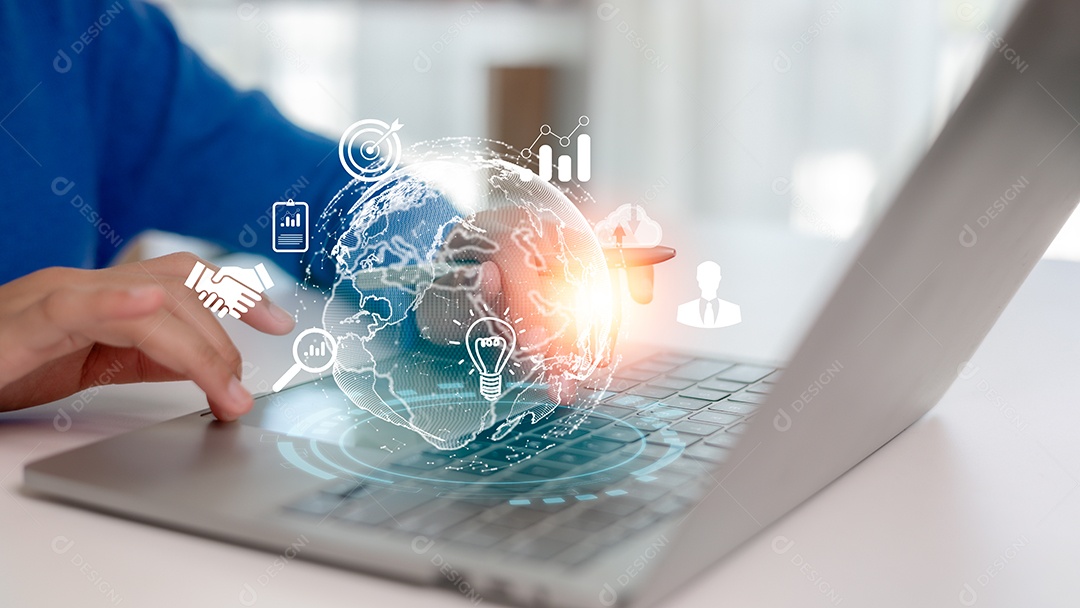 Tecnologia de aplicação de conexão à Internet global de negócios e marketing digital