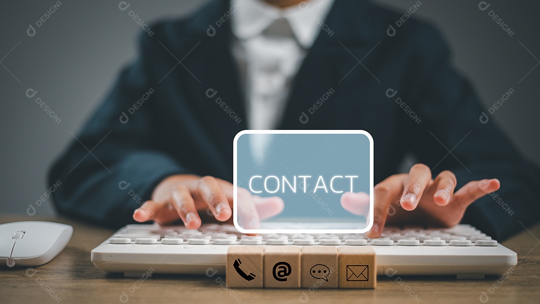 Conceito de marketing por email linha direta de suporte ao cliente