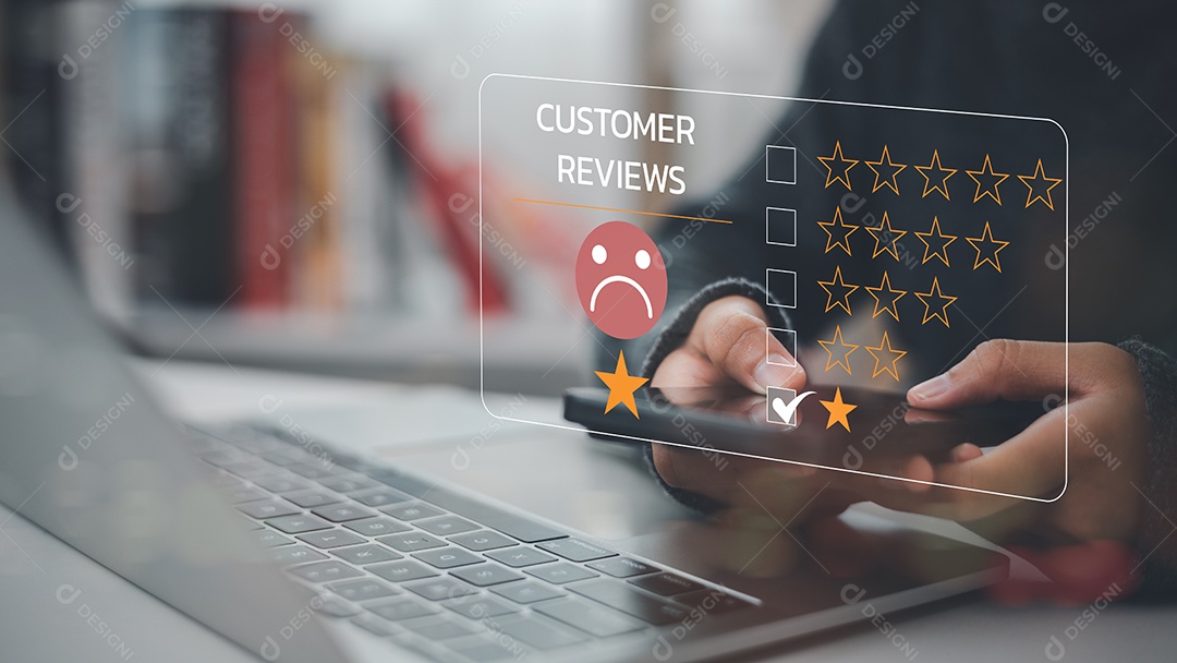 Conceito insatisfeito da experiência do cliente classificação baixa