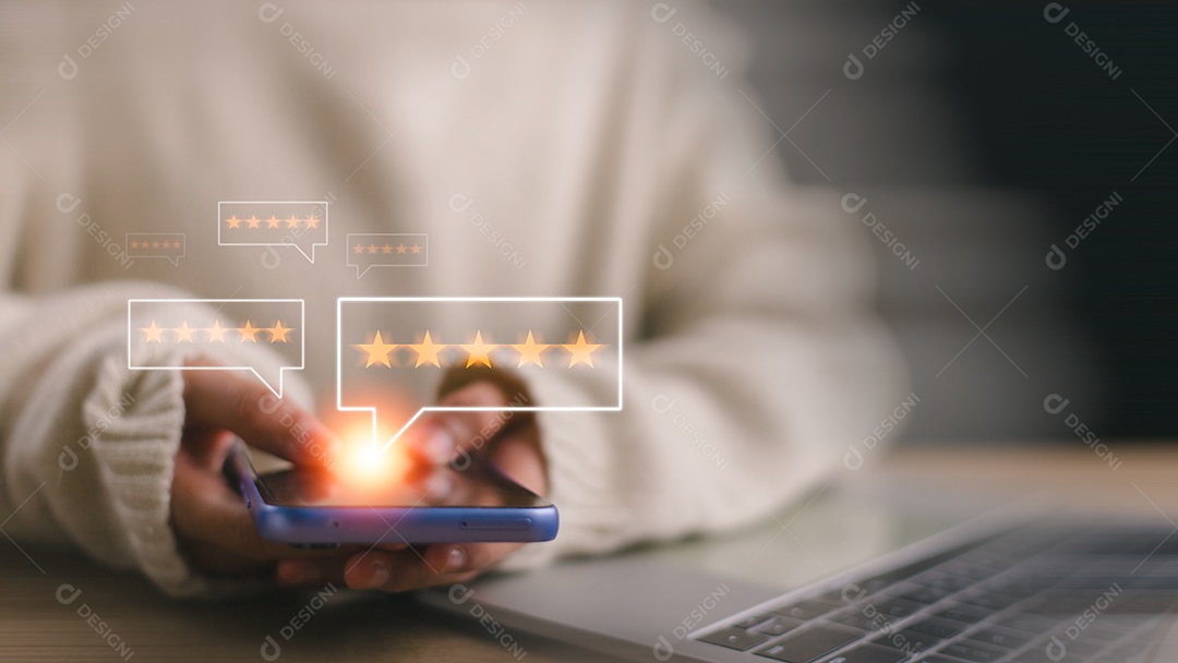 Conceito de pesquisa de feedback de satisfação de avaliação do cliente