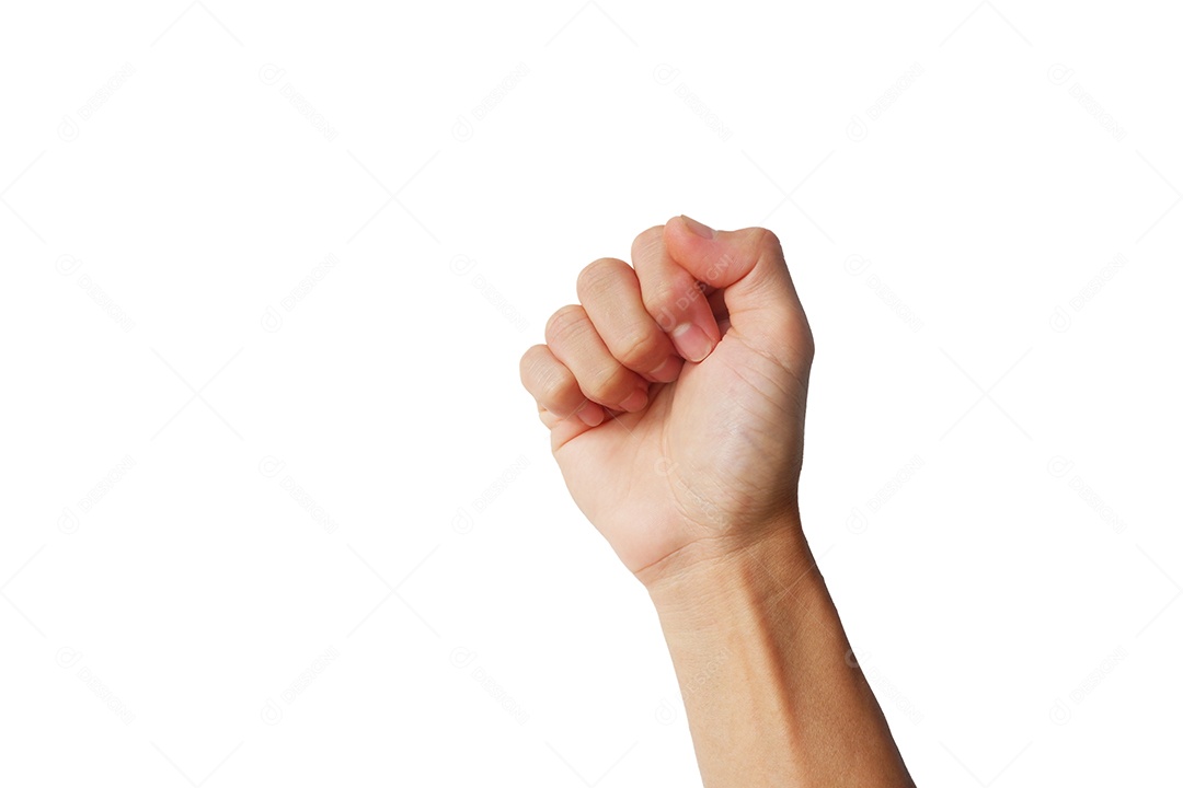 Mão de homem com gesto de fechar