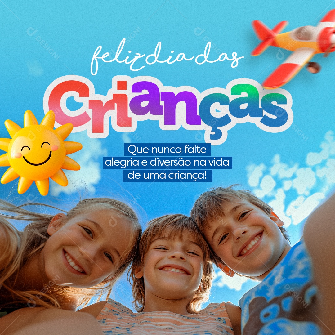 Dia Das Crianças 12 de Outubro Que Nunca Falte Alegria Social Media PSD Editável