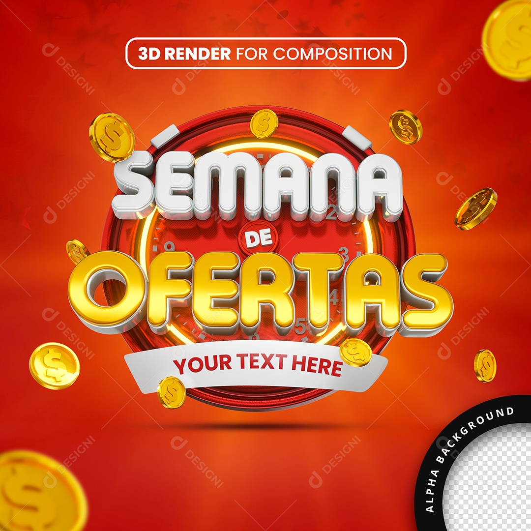 Semana De Ofertas Vermelho Social Media PSD Editável