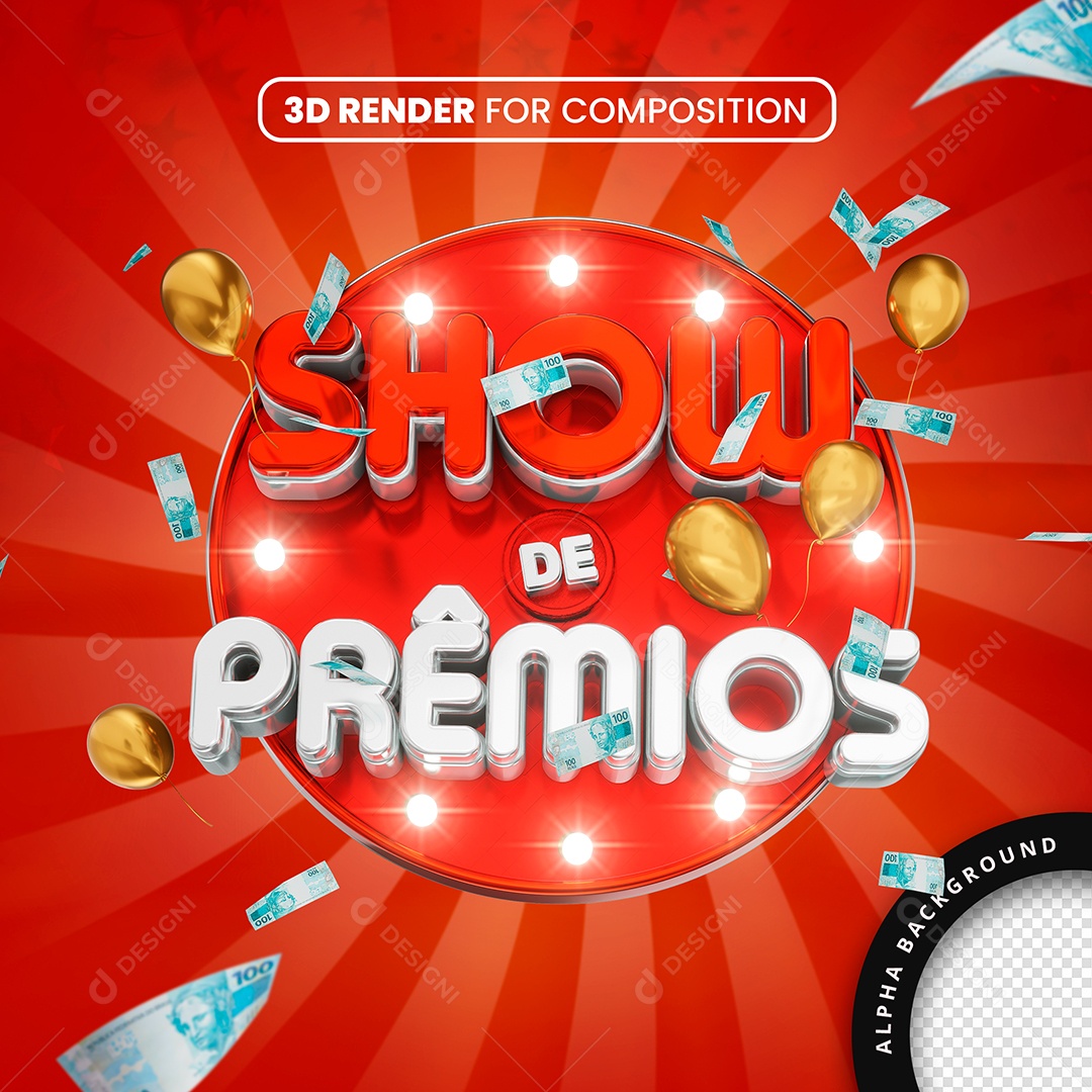 Show de Prêmios Vermelho Social Media PSD Editável