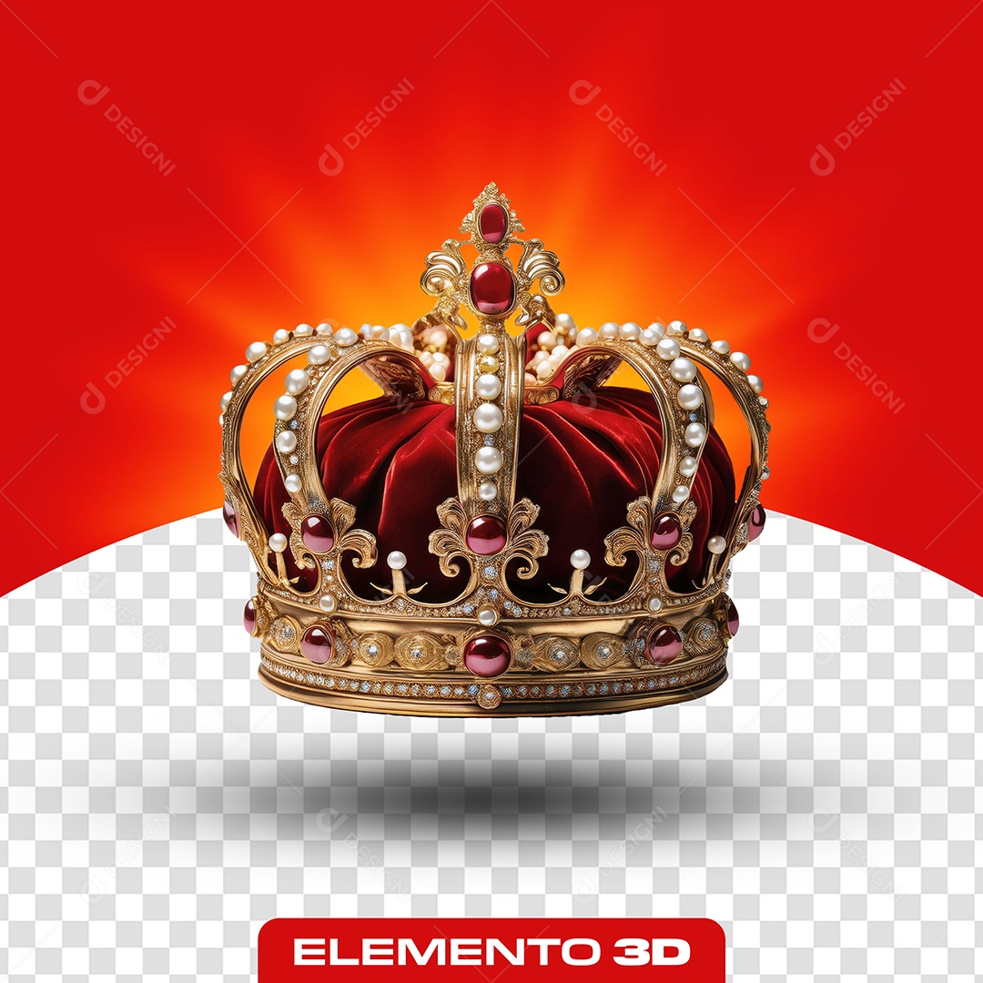 Elemento 3D Coroa para Composição PSD