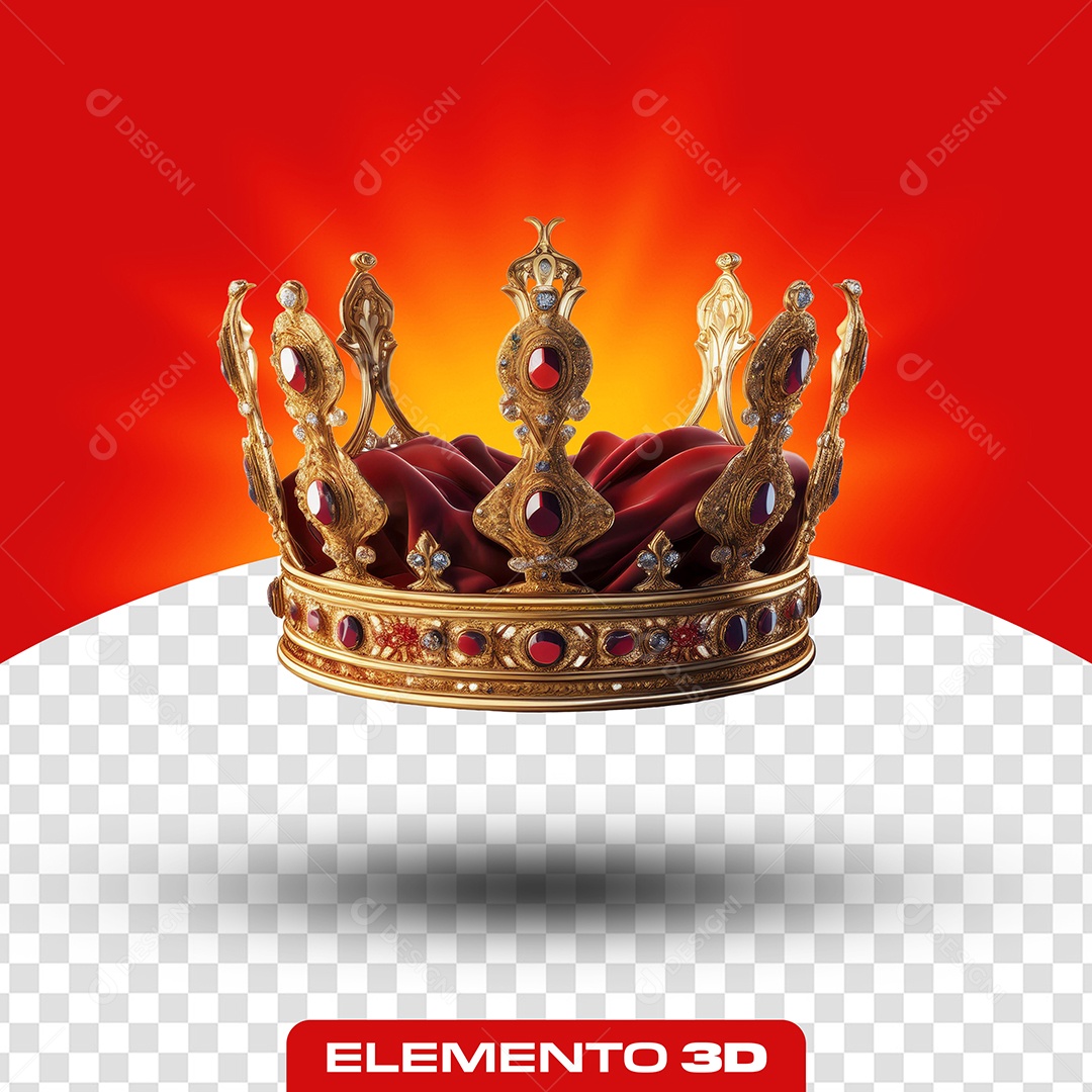 Elemento 3D Coroa para Composição PSD