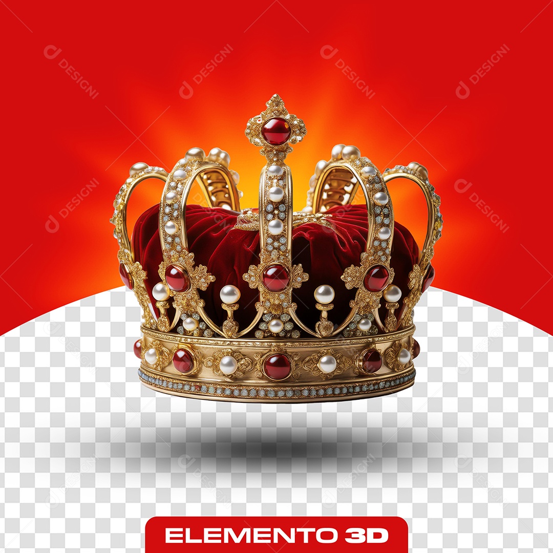 Elemento 3D Coroa para Composição PSD