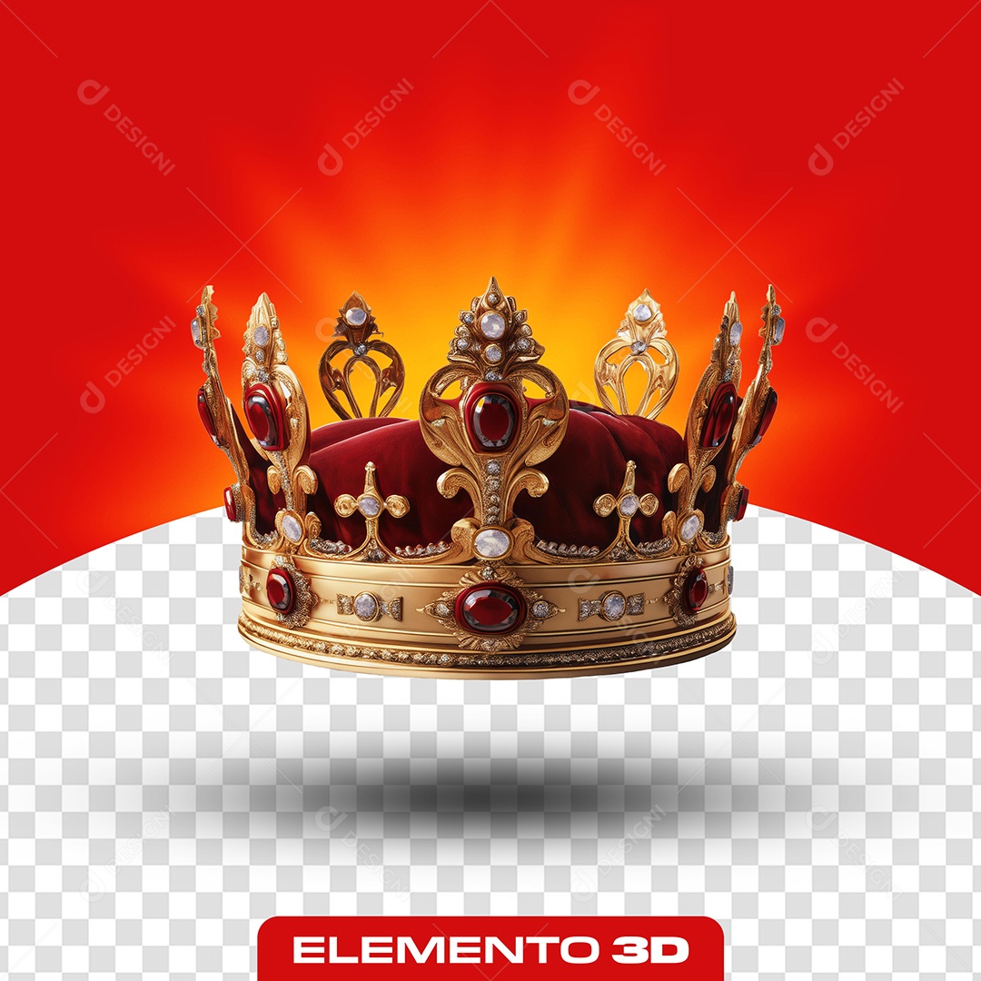 Elemento 3D Coroa para Composição PSD